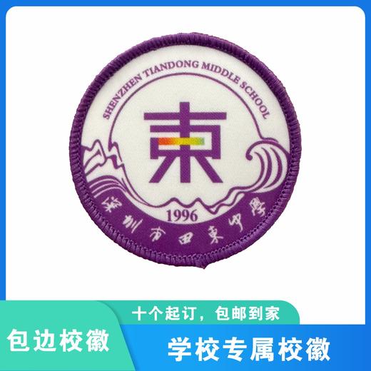 通版深圳市田东中学校徽学生礼服布标姓名贴布章可缝烫现货现发51 商品图0