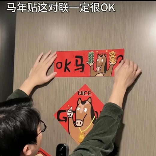 【趣味卡通可爱❗️现代简约风】2026马年新年春节新款春联装饰卡通创意搞笑英文对联。jb 商品图1