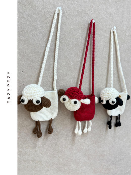 限量版小羊手工羊毛羊绒耳机包挂件 商品图0