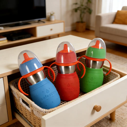 美国安思培二代不锈钢二合一安心学饮吸管杯330ML 商品图5