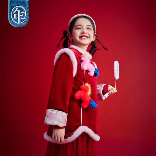 年衣童装儿童旗袍裙女童冬季新款加厚宝宝裙子改良利马开心旗袍裙 商品图2