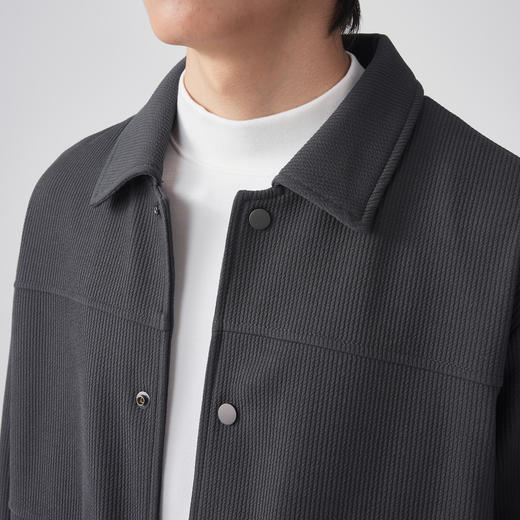 墨麦客 竖条肌理感男士翻领夹克春秋季新款多口袋工装外套男80860 商品图2