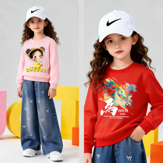 【秒杀】【单价49元，2件79元】儿童春秋款纯棉印花卫衣M1039 商品图0