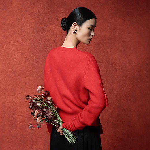 【林栖设计小店】八方来福|羊毛毛衣恭王府联名2026早春新款上衣女1961095 商品图5