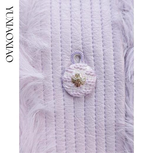 余潇潇【恋爱旋涡】领口袖袢可拆卸抽绳收腰中长款立领卷毛外套 商品图2