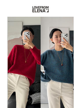 羊绒羊毛混纺 双旦特别款圆领针织衫