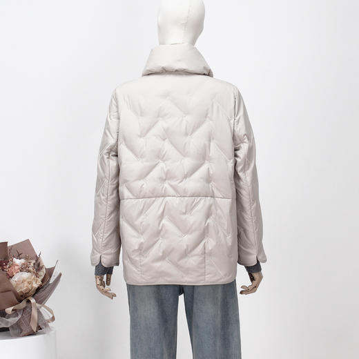 FOCALS新款立领纯色绣花短款休闲保暖羽绒服FRSDD573M1 商品图4