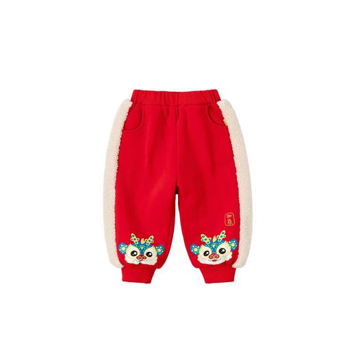 【清仓】嘟嘟家宝宝裤子喜庆新年装男童运动裤冬季儿童拜年服女童过年衣服 商品图4
