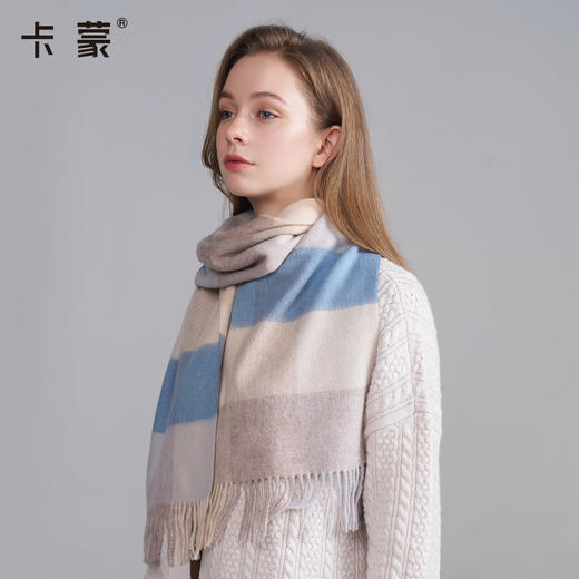 卡蒙新款绵羊毛格纹围巾KM-1975 商品图3