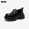 MIO米奥甜酷小皮鞋2026春季新款厚底增高黑色复古通勤运动乐福鞋M261561544 商品缩略图0