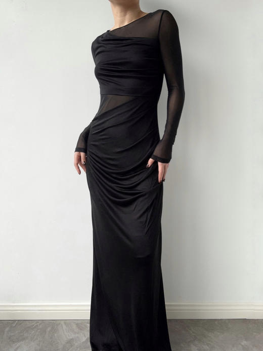 CG｜Louise Dress [ 真丝网纱拼接长袖连衣裙] 商品图3