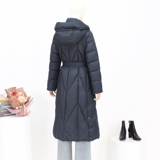 FOCALS福柯斯新款时尚休闲撞色拼接连帽长款保暖羽绒服F2YDD781B7 商品图2