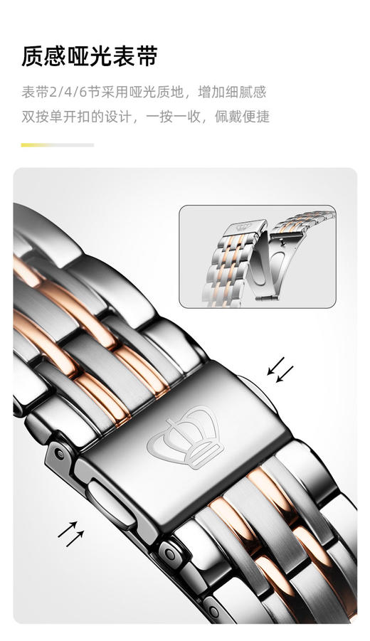 TWTC1611632 天王TIAN WANG 【礼盒套装】天王简约商务男表机械时尚大气钢带男士手表 商品图3