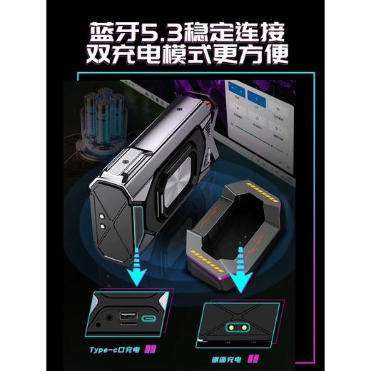 猫王同款 赛博朋克机甲风桌面蓝牙音响 GQ-18  电竞桌面桌搭 户外便携低音炮 商品图4