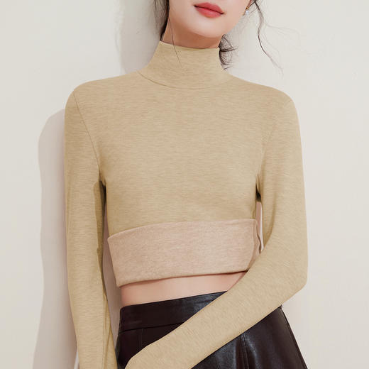 【专柜大牌品质】秋冬羊绒蚕丝打底衫 双面绒发热保暖中高领加绒加厚上衣 商品图7