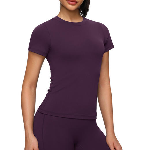 跃牌【欲动春风】系列 瑜伽服短袖磨毛裸感紧身显瘦运动t恤透气健身跑步短袖52239 商品图4