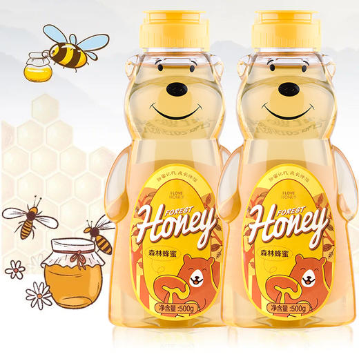 高山森林蜂蜜500g  采自秦岭高山蜜源 小熊造型儿童友好 孩子的营养好蜂蜜 商品图1