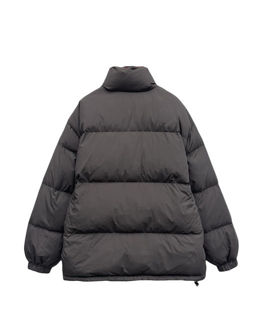 女款两面穿羊毛呢尼龙格纹羽绒服he017 商品图1