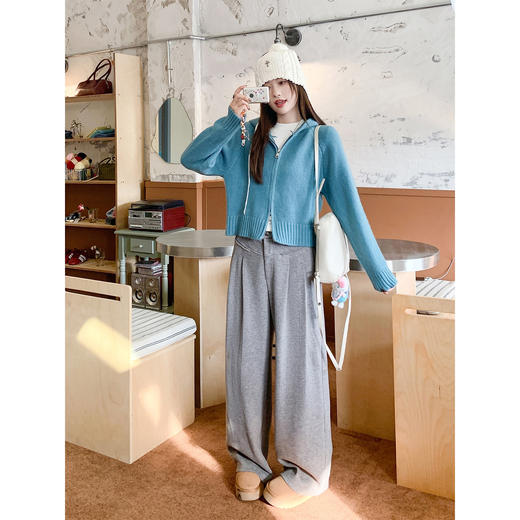 <曾小咸推荐>现货秒杀 ！微信超特价！韩系连帽短款毛衣 日常169.99 立减80 秒杀89.99！！ 商品图3