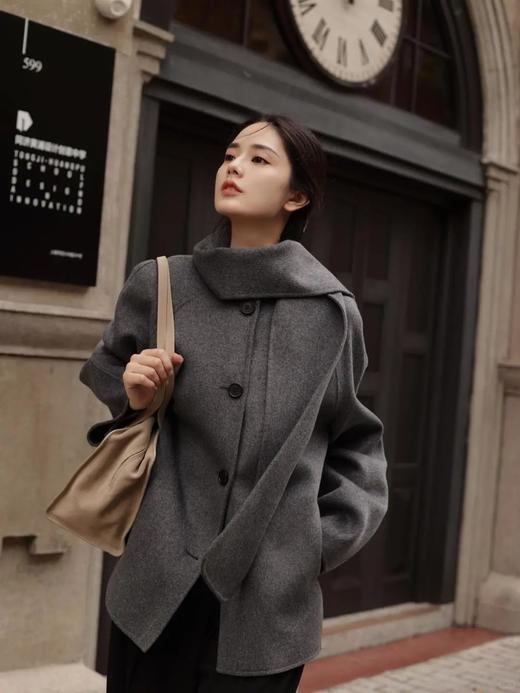 爆款【围巾大衣】氛围感拉满！进口澳毛+手工双面呢，怎么都穿不腻！无标发货WD 商品图3