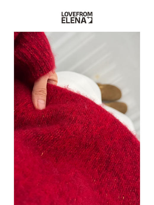 羊绒羊毛混纺 双旦特别款圆领针织衫 商品图5