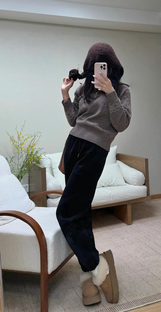 外贸大厂出品【加绒加厚卫裤】3色可选~基础不挑人的经典版型，手感柔软，垂而有型，筋骨感十足WD 商品图4