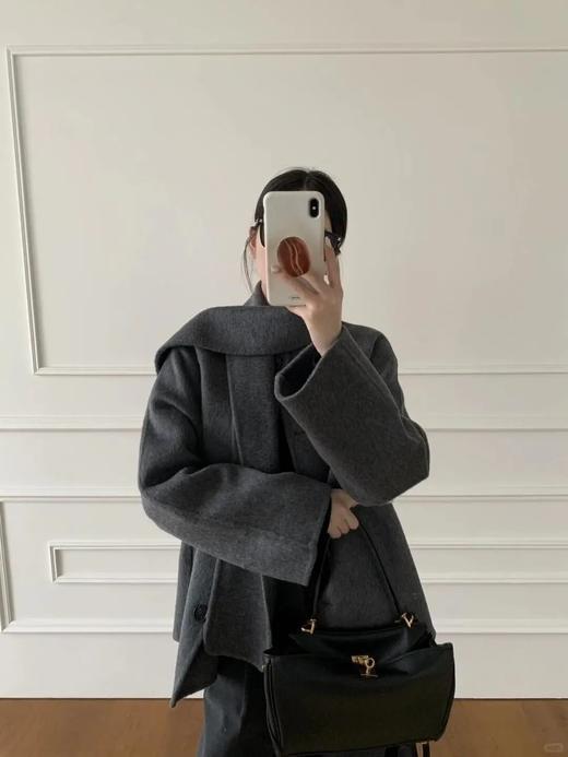 爆款【围巾大衣】氛围感拉满！进口澳毛+手工双面呢，怎么都穿不腻！无标发货WD 商品图4