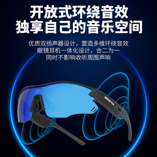 骏誉光华&果凡EchoRun M1 蓝牙耳机智能运动音频眼镜一体式 音乐通话马拉松越野骑行UV400防水超长续航 回声高清 商品图2