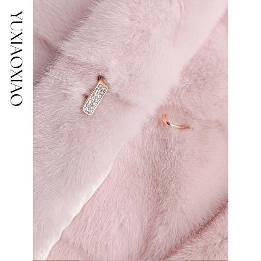 余潇潇【高端玩家】横排天鹅绒水貂毛磁吸扣抽绳收口保暖翻领皮草 商品图2