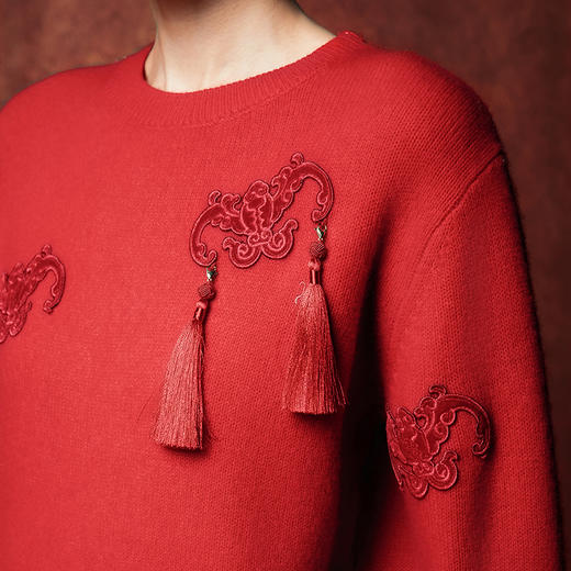 【林栖设计小店】八方来福|羊毛毛衣恭王府联名2026早春新款上衣女1961095 商品图7