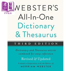 预售 【中商原版】韦氏综合词典和同义词库 2024年第三版 Webster s All In One Dictionary & Thesaurus 英文原版Merriam Webster