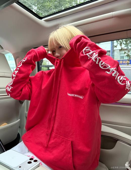 中性款印花抓绒连帽卫衣ho009 商品图2