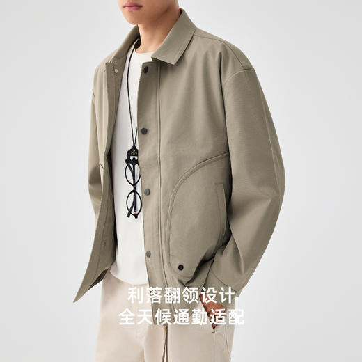 墨麦客男装2025年秋季新款翻领夹克外套男士休闲户外上衣男81381 商品图1