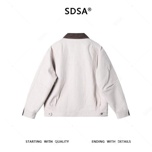 J9252SDSA秋冬新款痞帅男装老钱风拼接翻领布工装夹克设计师百搭外套 商品图5