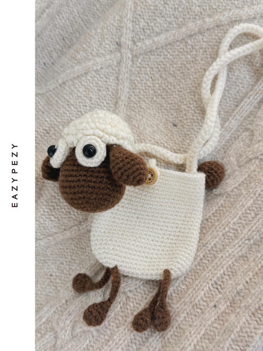 限量版小羊手工羊毛羊绒耳机包挂件 商品图3