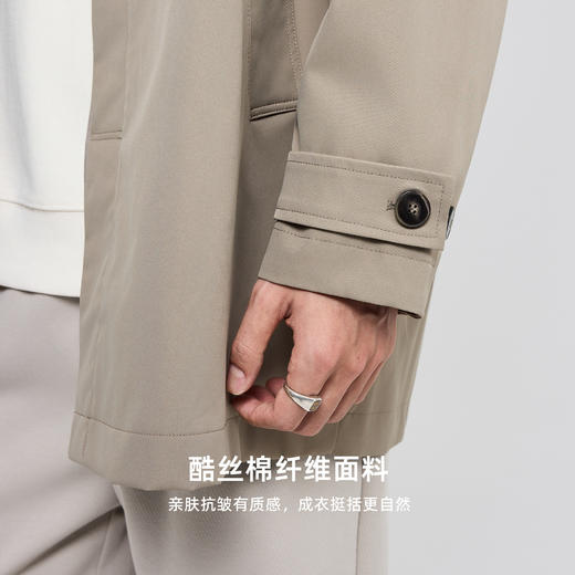 墨麦客男装中长款巴尔玛肯风衣男2025秋季新款翻领宽松休闲夹克男 商品图3