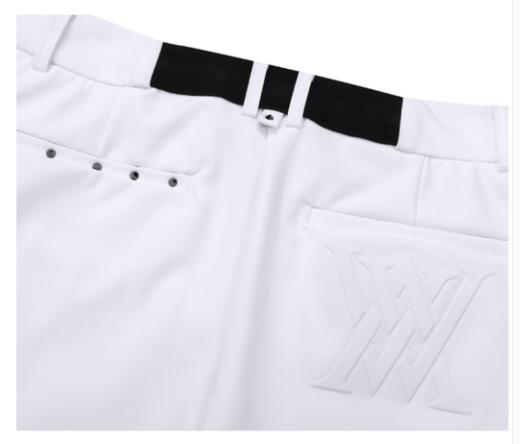 Anew家新款早春系列男士直筒带松紧压花长裤，略厚弹力面料，厚薄适中，不加绒，春秋冬非北方最冷的冬季都可以穿着，搭配特色铆钉，口袋LOGO压花，腰部可调节大小的LOGO压花弹力带! 商品图4