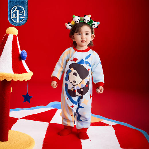 年衣童装婴童爬服冬款新款男女童哈衣连体衣中式王牌盼达四季爬服 商品图3