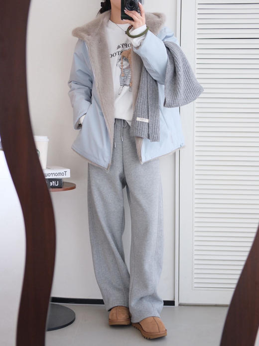 🌸【外贸尾单】仿貂绒一体连帽外套 ：💕一件过冬闭眼冲❄️毛毛外套一件抵俩❗️ 内里高品质厚绒暖糯亲肤➕外层三防耐脏抗造🔥奶油白/雾霾蓝双色不挑人穿❗️  商品图8