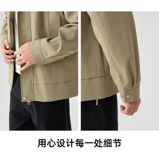 墨麦客男装简约高智风夹克男2025春季新款落肩翻领男士外套81348 商品图3