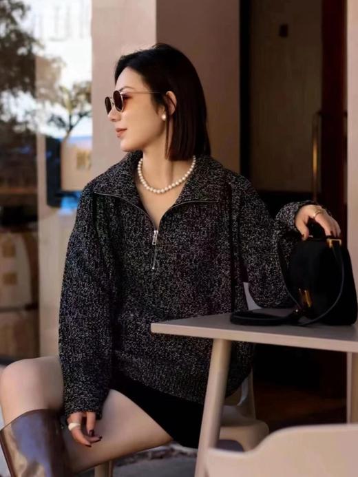 独家高货多彩花纱【老钱风空气感半拉链针织衫】澳洲100%羊毛纱线！毛质细密丰盈~上身效果松弛有气质WD 商品图2