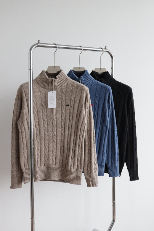 B.B 兄弟秋冬绵羊毛男士半拉链小高领针织毛衣 MY144 商品图3