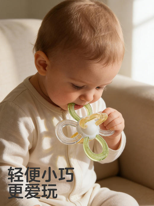 KUB可优比曼哈顿手抓球婴儿玩具硅胶可咬牙胶宝宝3个月摇铃0一1岁 商品图2