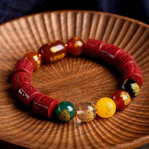 朱砂六字真言手链【佛纸开光 只做真朱砂！】 商品图2