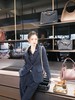 法小曼*子珍高级感深蓝色商务风长袖西装套装女新款牛仔肌理感通勤职业装CPM2572 商品缩略图4