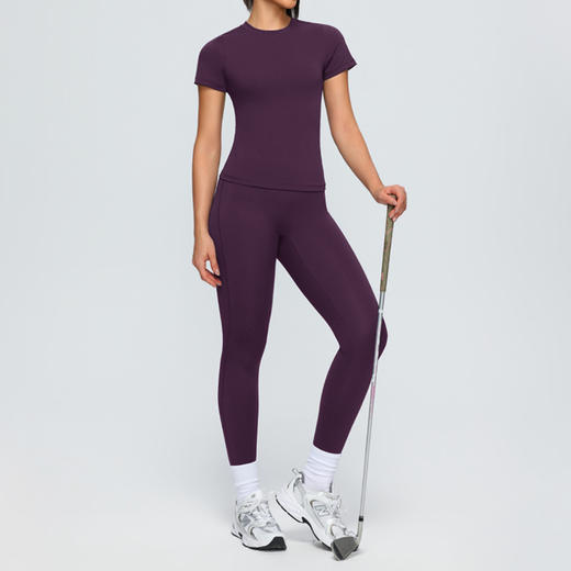 跃牌【欲动春风】系列 瑜伽服短袖磨毛裸感紧身显瘦运动t恤透气健身跑步短袖52239 商品图3