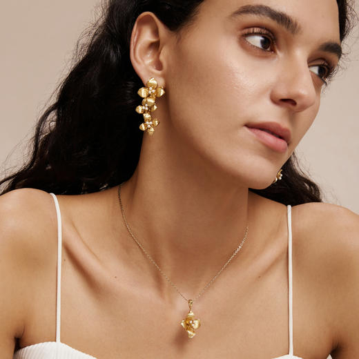 【左小青&孙怡&靳梦佳同款】Garden of Eden 伊甸园系列 | 金丝四瓣花绽放耳环 商品图2