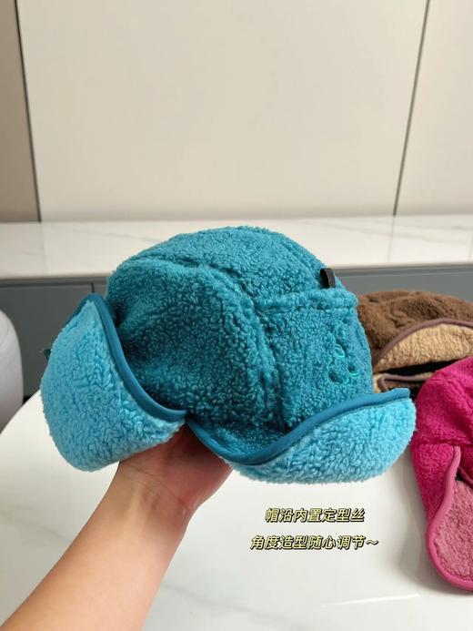 爆款！【韩系毛绒羊羔绒花朵刺绣雷锋帽】加厚、护耳、显脸小！冬季保暖防寒选它！多巴胺色系点亮穿搭WD 商品图6