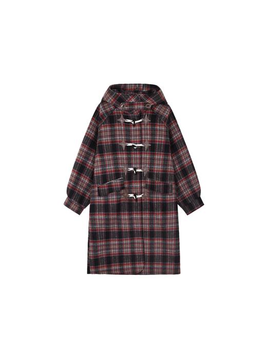 马得工地/MDGDWT14970/格纹呢连帽大衣 商品图2