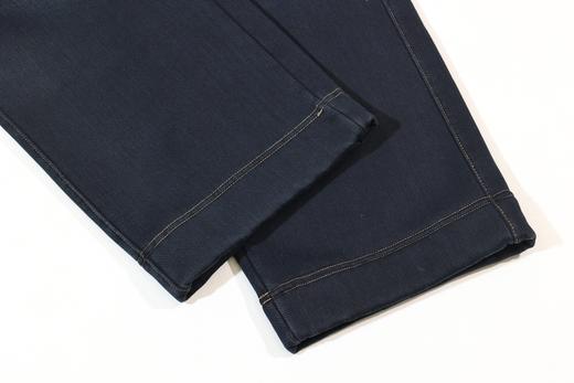 半身缘女裤 冬季保暖松紧腰阔腿裤加厚加绒直筒牛仔裤254202U10120133 商品图6